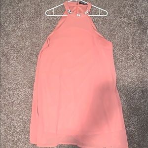 Zip up flowy embellished dress